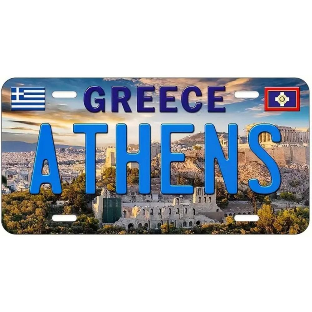 Souvenir Number for the Car , Car Number Plate for Interior Decoration, Metal, 15x30 Cm