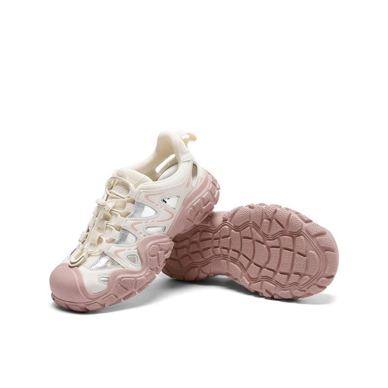 Römische Sandalen mit hohlen Zehen für Damensport, atmungsaktive Wanderschuhe mit dicker Sohle