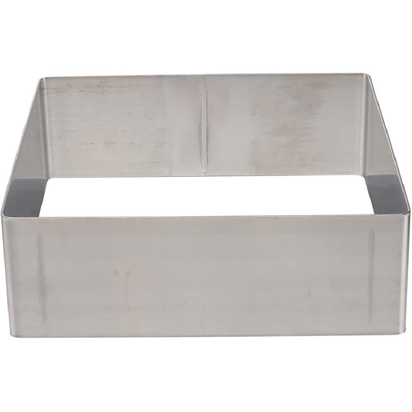 BESTonZON 17 Inch Square Mousse Mold, Non-Stick Seamless Stainless Steel Cake Ring, Baking Supplies, Cutter, Kitchen Pie Mold for Home Baking