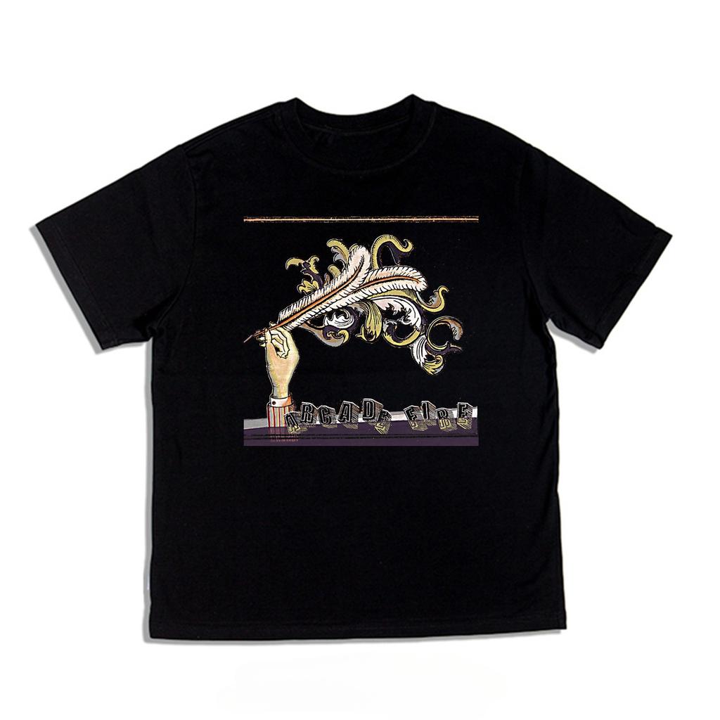 Digital Direct Injection Rock Arcade Fire Band Loose Printed ShortSleeved TShirt Cotton Loose Fit