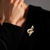 Women Brooch Sparkling Rhinestone Inlaid Musical Note Shape Anti-Exposure Buckle Suits Shirts Sweaters Bags Pin Outfit Accessory