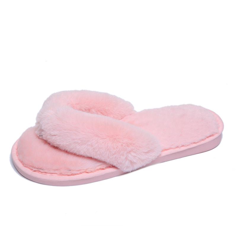 Women's 2022 Autumn/Winter Toe-Clip Fluffy Slippers: Korean Style Indoor/Outdoor Flip-Flops, Plus Size Available.