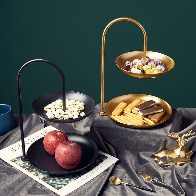 Double Fruit Bowl Sitting Room Home Creative Snack Tray Contemporary and Contracted Candy Dishes Northern Wind