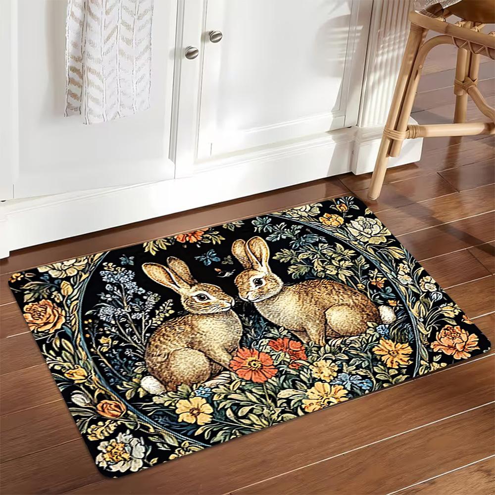 Easter Bunny Decorations Set Decoration,Carpet,Living Room,Bedroom, Non-slip,Square rug