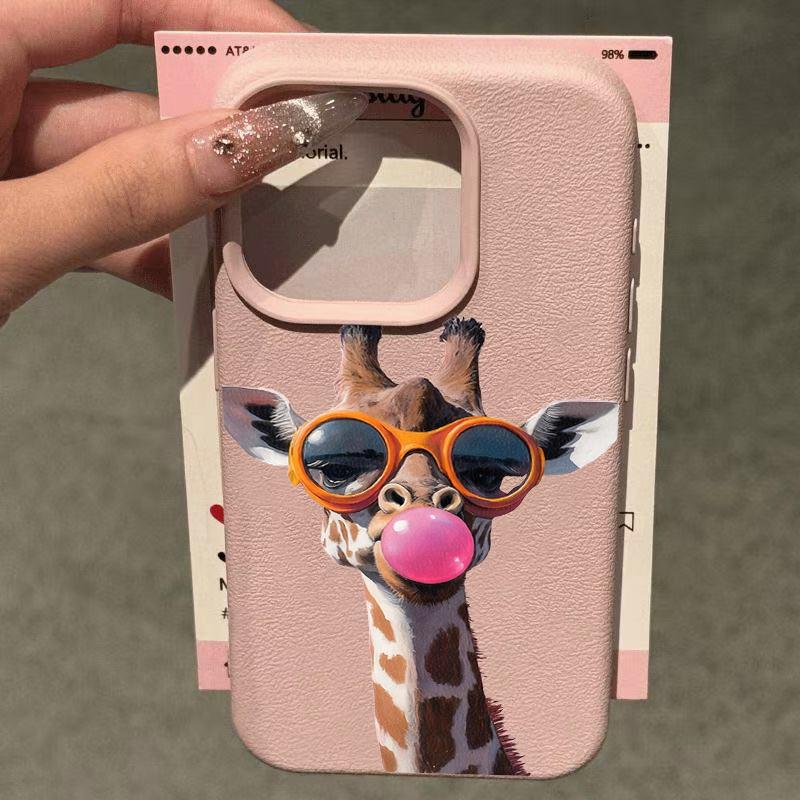 Fashion Funny Giraffe Pattern Phone Case For IPhone 17 Pro Max 16 15 14 13 12 11 Pro Case 14 Plus 16E 17 Air Silicone Soft Cover