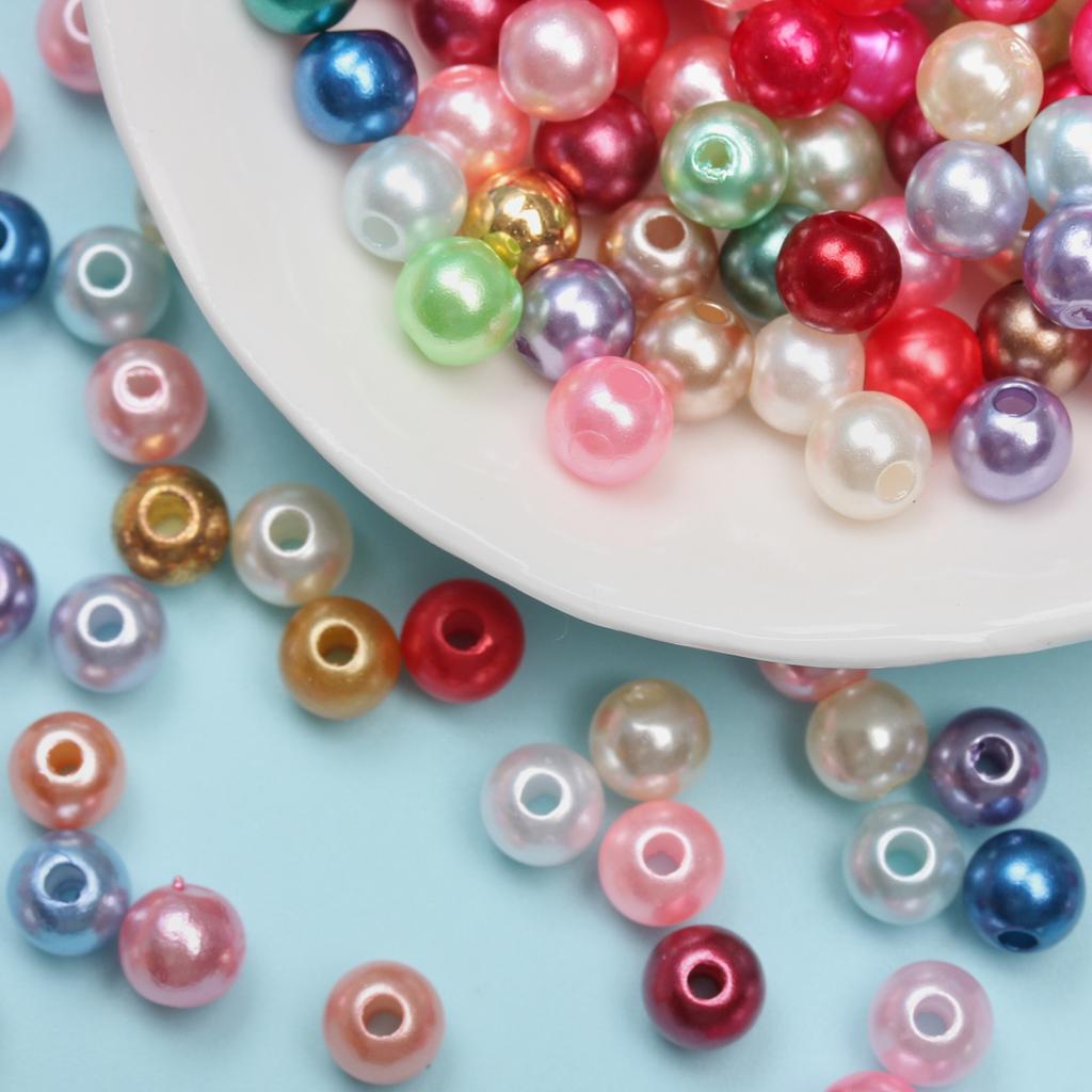 Unisex Fashion Earrings Jewelry Handmade 6/8mm DIY Spacer Loose Beads Fashion Acrylic Round 200/100PCS/Pack for Necklace Bracelet