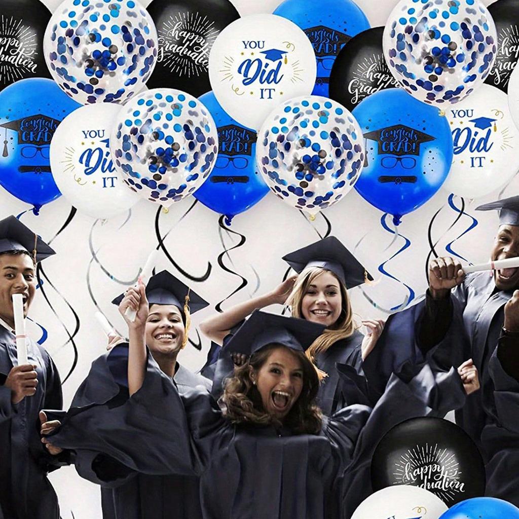 Graduation Decoration , Blue And Black Graduation Party  Decoration Kit, 20pcs