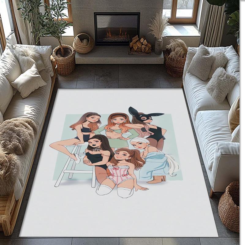 Soft Crystal Velvet Floor Rug,Ariana Grande Anti Slip Decorative Carpet, Plush Area Mat For Indoor Home Decoration