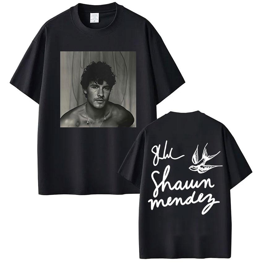 2025 Summer Rapper Shawn Mendes Tour Album Flat Tshirt Mens Fashion Pop Music Tshirt Retro Super Cotton Tshirt