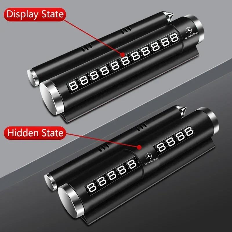 FGO2  Car Temporary Parking Card Phone Number Card Plate For Mercedes Benz W212 W213 W205 W177 W247 W176 X253 etc Auto Accessories