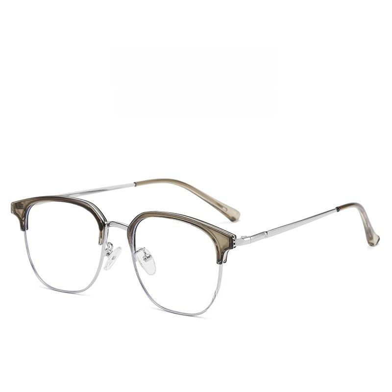 Business Style Half Frame Blue Light Blocking Glasses For Men Women With Pc Lenses For Casual Wear