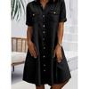 JPNTKY Moda Estiva Primavera Colore Unico Stampa Manica Corta Collo Polo Abiti Casual