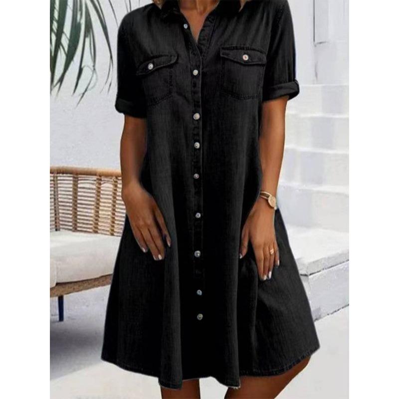 JPNTKY Moda Estiva Primavera Colore Unico Stampa Manica Corta Collo Polo Abiti Casual