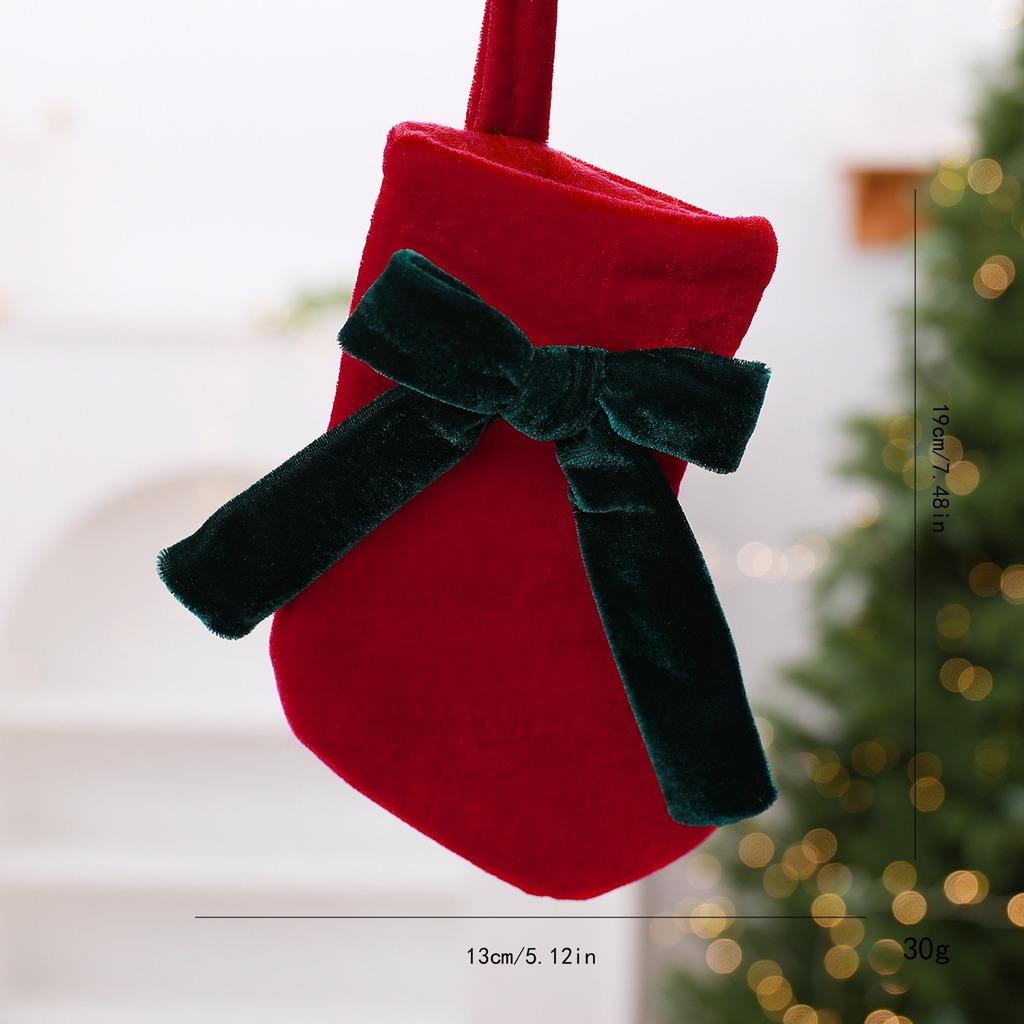 Bow Christmas Stocking Exquisite Holiday Hanging Stocking Fabric Christmas Stocking Premium For Family Holiday Gathering Holiday