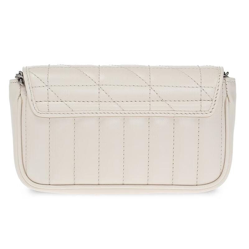 Gucci GG Marmont Mini Shoulder Bag White Quilted Leather Silver Hardware Chain Crossbody Bag for Women Evening Party Daily Commute 476433-DTD5N-9022