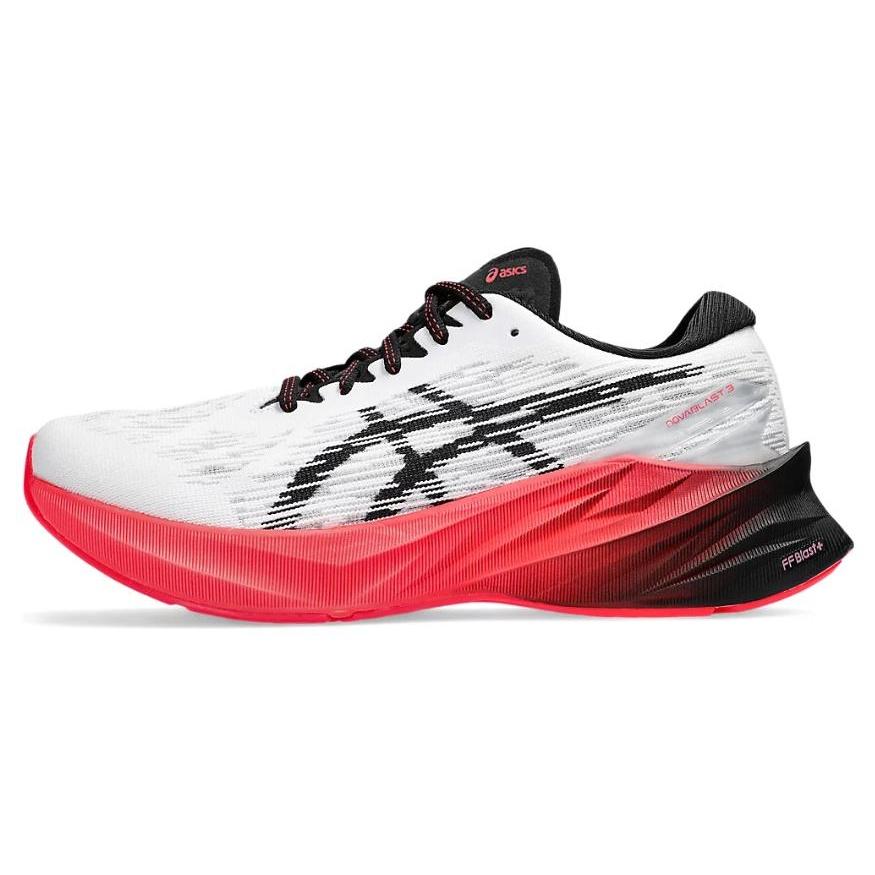 (WMNS) ASICS Novablast 3 White Black Electric Red Women s 1012B288-104 EU 40
