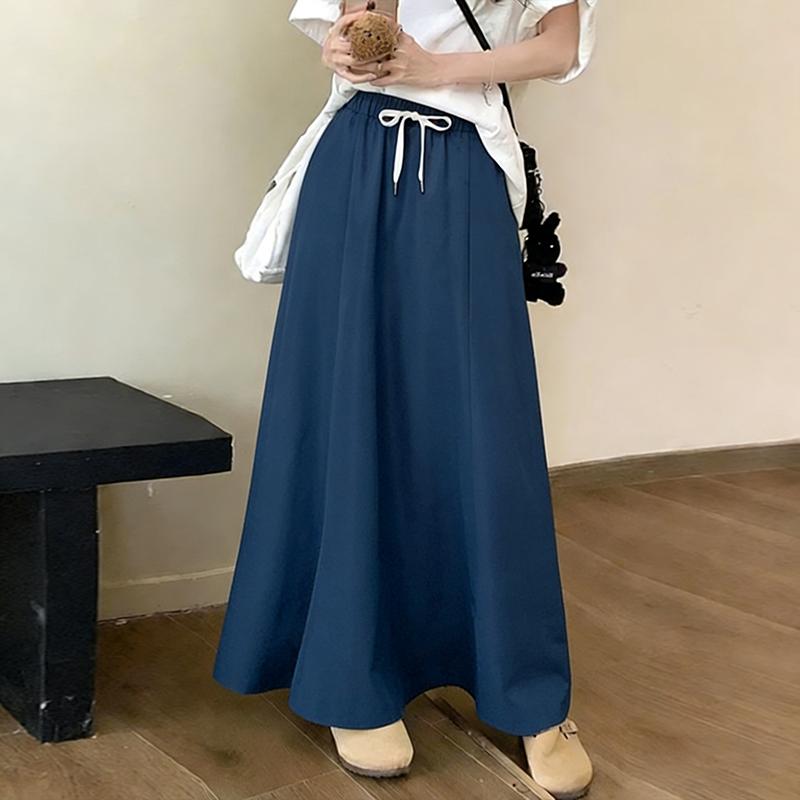 ZANZEA Damskie luźne, długie spódnice w pasie na co dzień