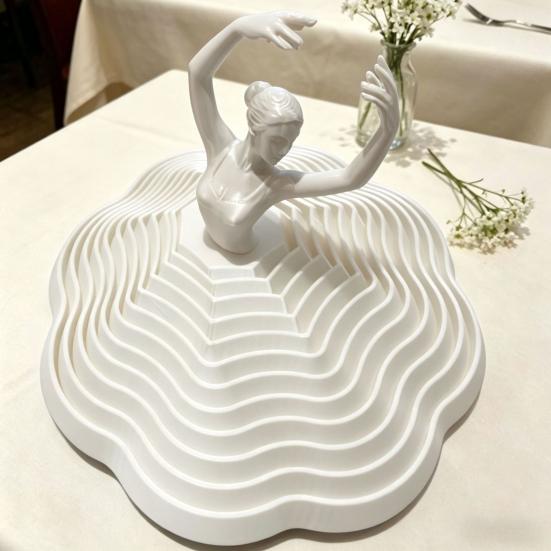 3D Printed Ballet Dancer Ornaments Spinning Ballet Girl Sculpture Rotational Movement Elegant Desk Decor for Home Office Creative Spaces Gifts