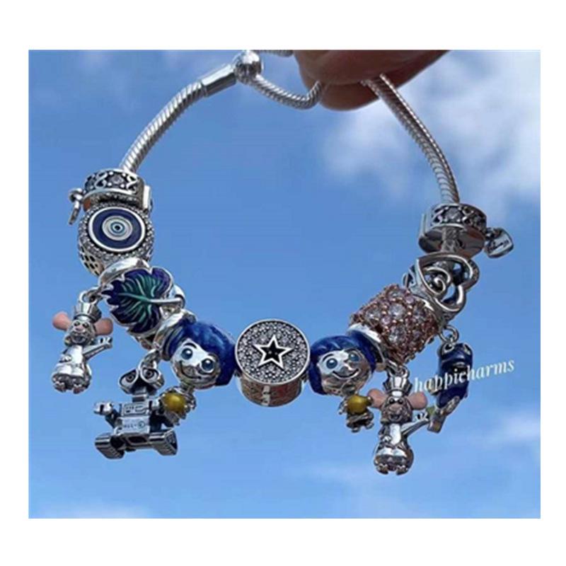 Pandora Silber & Kupfer Rosa Magnolien Herzblatt Perlen zum vielseitigen DIY-Fädeln