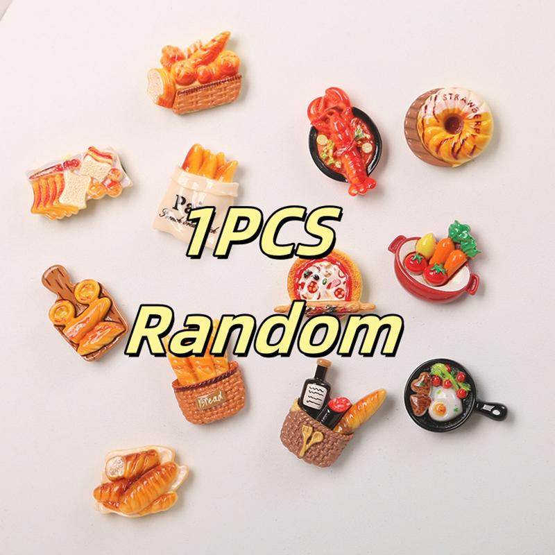 

1/5/6/12PCS American Country Bread Magnetic Stickers Miniature Resin Food Refrigerator Magnets Home Decoration