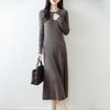 Women Sweater Dress 100% Wool MODERN NEW SAGA O-neck Knit Long Pullover Winter Jumpers Wool Long Dress Female