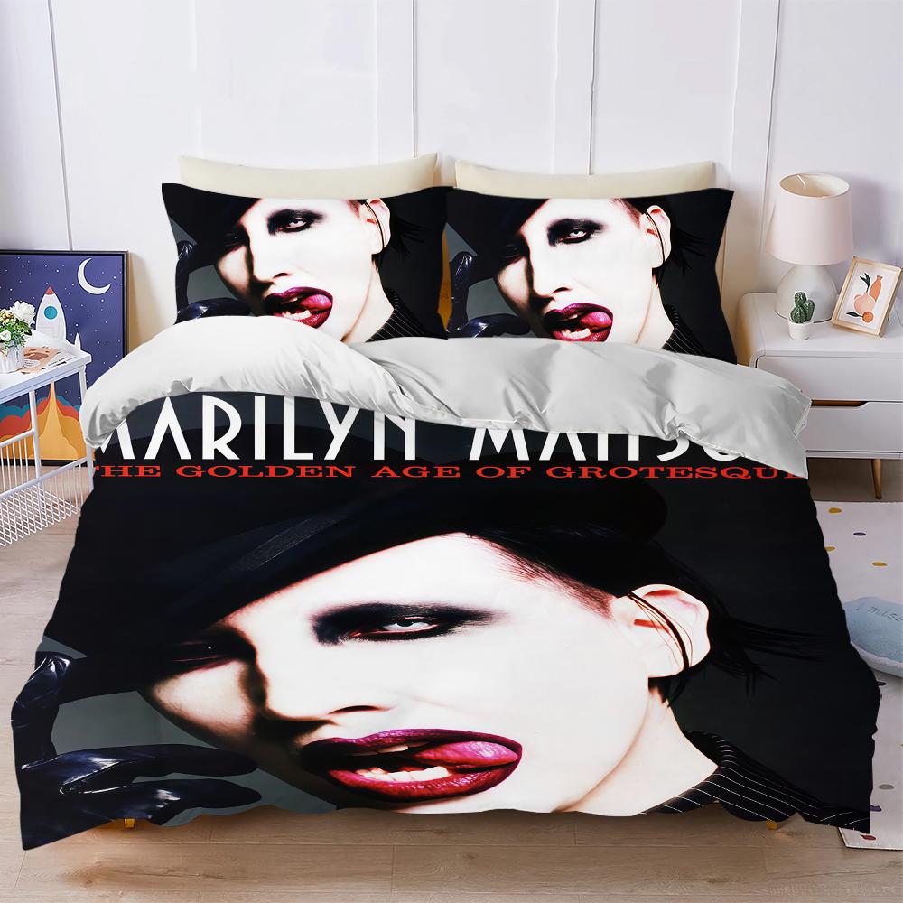 M-Marilyn Singer M-Manson OAUG Bettwäsche-Set Weichgewaschenes Bett 3-teilig Sommer Bequem Studentenwohnheim Zuhause Babybettwäsche Beste