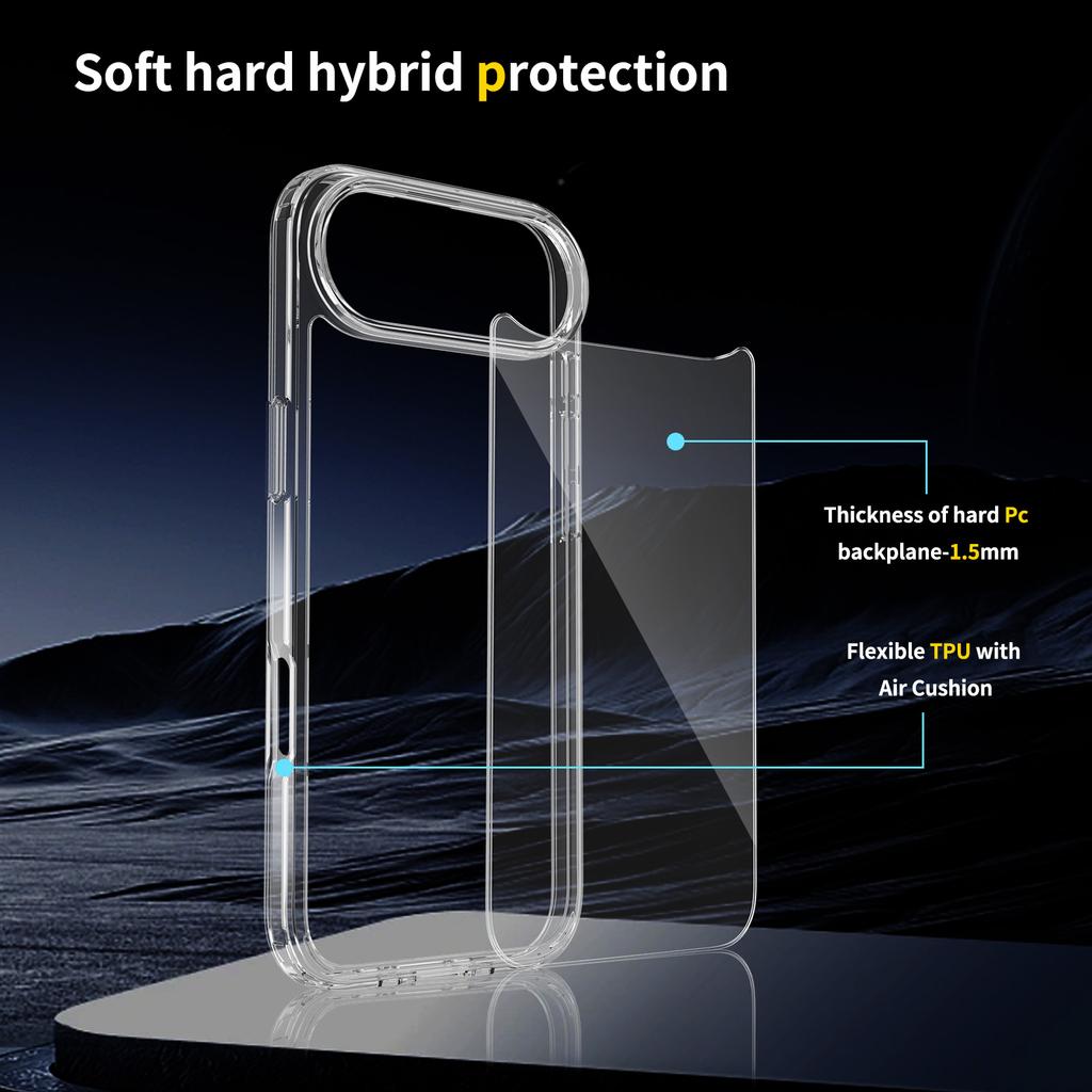 For iPhone 17 Air Clear Case TPU+Acrylic Shockproof Phone Back Cover
