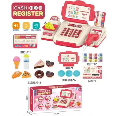 Toy Simulation Supermarket Cash Register Playing House Children'S Convenience Store Checkout Page Model Swipe Card Scanning