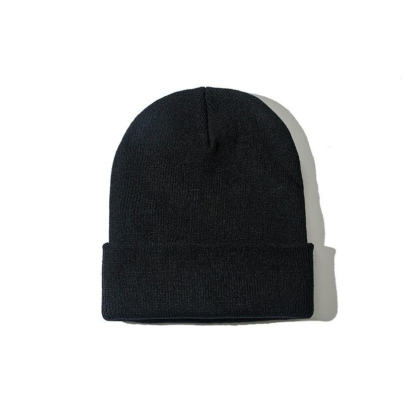 Custom Logo Unisex High Quality Plain Blank Dyed Solid Color Winter Hat Acrylic Knitted Cuffed Beanie