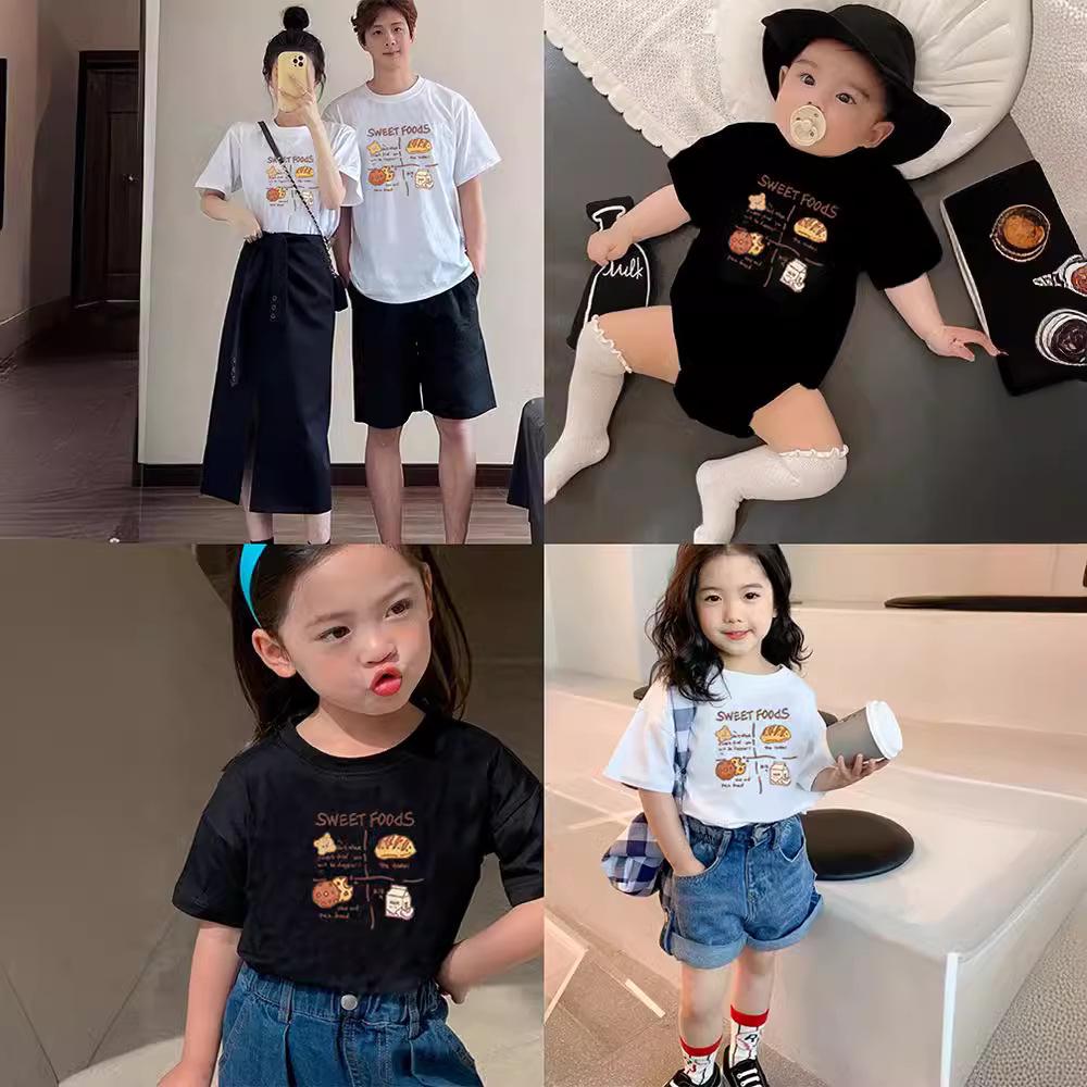 Stylish 2023 Summer Short Sleeve Family T-Shirts for Men, Women, & Kids - Perfect for Kindergarten Sports Day, Family of Three or Four