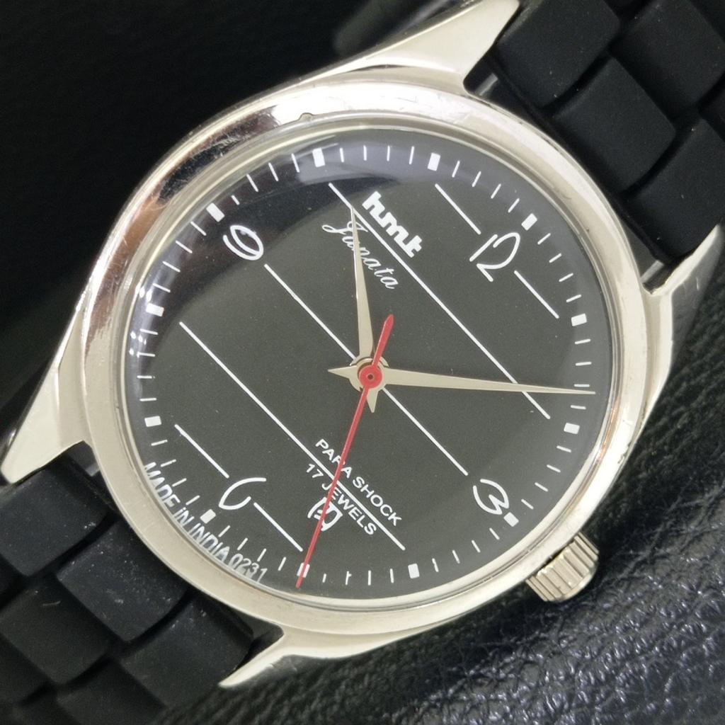 

VINTAGE HMT JANATA HAND-WINDING INDIAN MENS BLACK COLOR DIAL WATCH a700103-5 R201-a700103