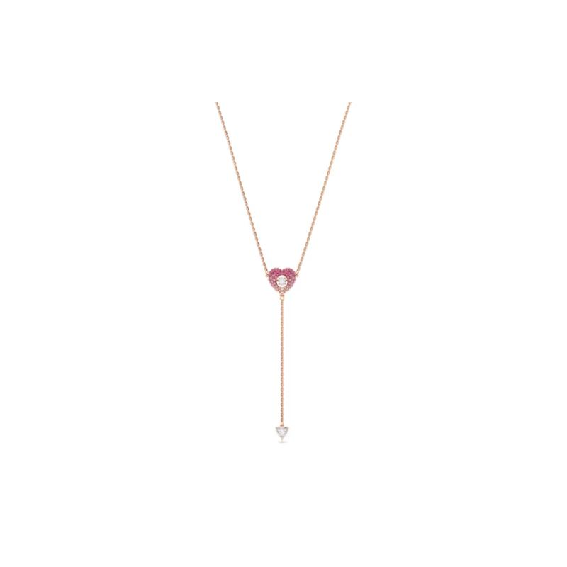 Swarovski Idyllia Hyperbola Y-shaped pendant synthetic cubic zirconia imitation crystal rose gold plated necklace women s rose gold 5683575 золотой