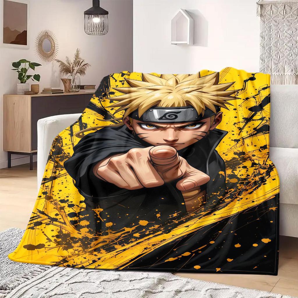 Naruto Anime Tryckt Filt Varm Bekväm Flanellfilt Lämplig för Sovrum, Soffor, Sängar, Stolar, Picknicks, Resor