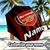 Custom Name Personalized Football Team F.C Print Umbrella, Auto Open Close, 8‑Rib Sturdy Frame, Commute Camping Hiking Use, Birthday Gift