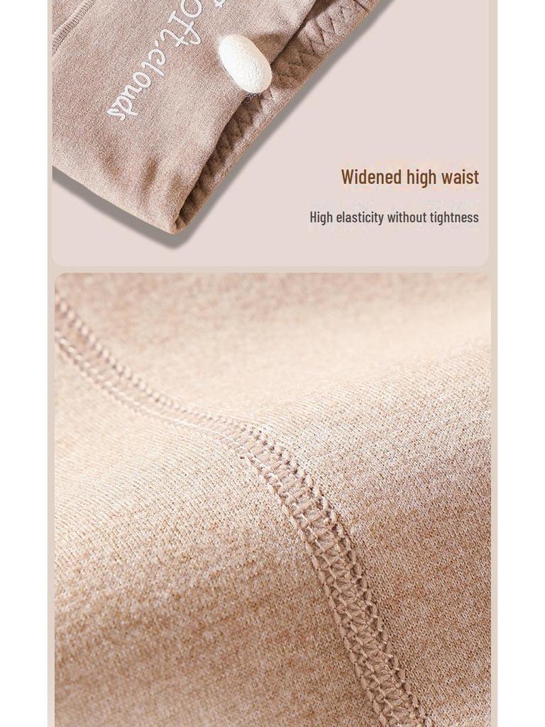 Double-Sided Brushed Velvet High-Waist Seamless Wool Silk Warm Leggings for Women