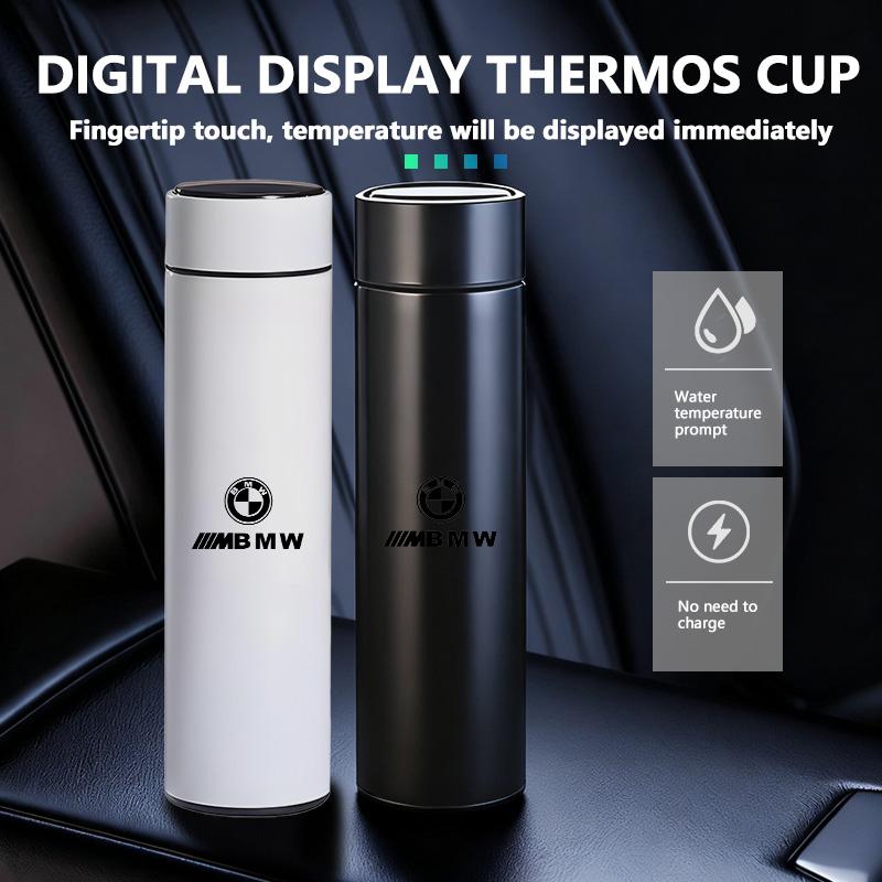 GFOU9 Car Temperature Display Thermos Cup Stainless Thermos Bottle For BMW X1 X2 X3 X4 X5 X6 F49 F39 F25 G01 F16 G06 G07 F25 F30