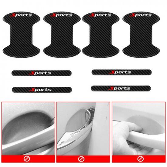 10pcs Car Carbon Fiber Door Handle Bowl Sticker Protector Anti Scratch Cover