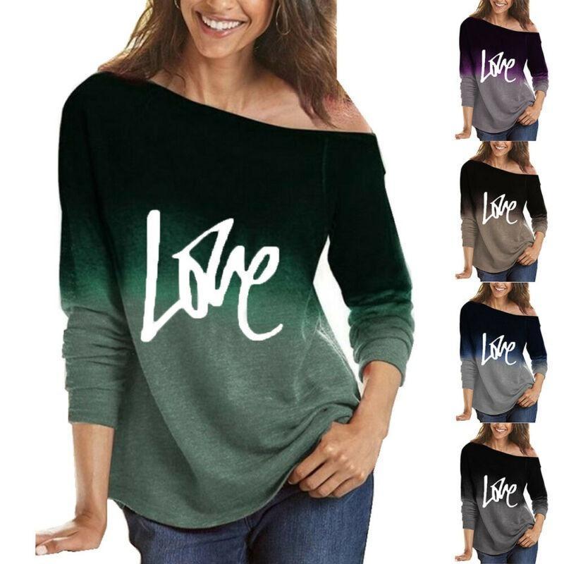 Brint Lettering Off-Shoulder Long Sleeve T-shirt main image 0