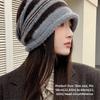 Windproof Striped Beanie Hat Large Head Circumference Winter Beanie Hat  Outdoor Activities