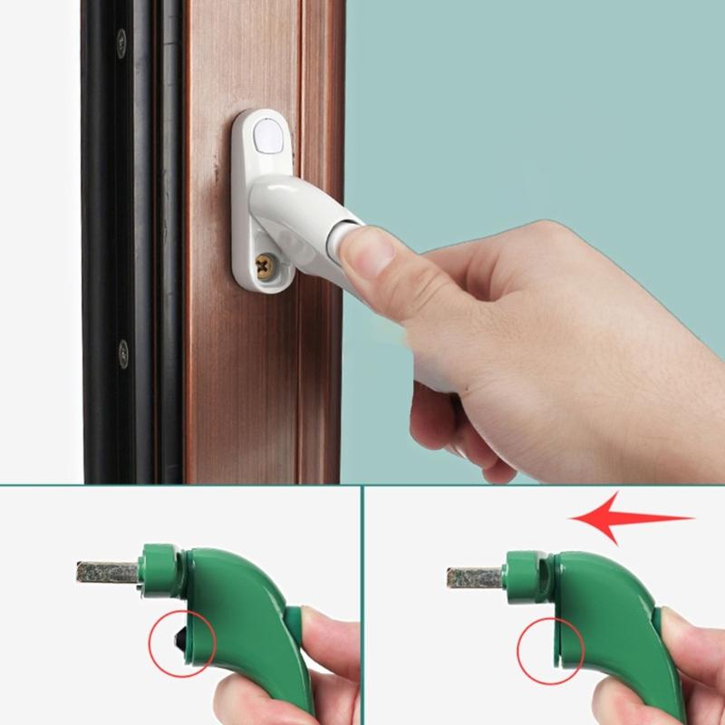 2Pcs Aluminum Alloy Window Handles Lock With Key & Screws Balcony Door Handle Lockable Double Glazing Window Handle