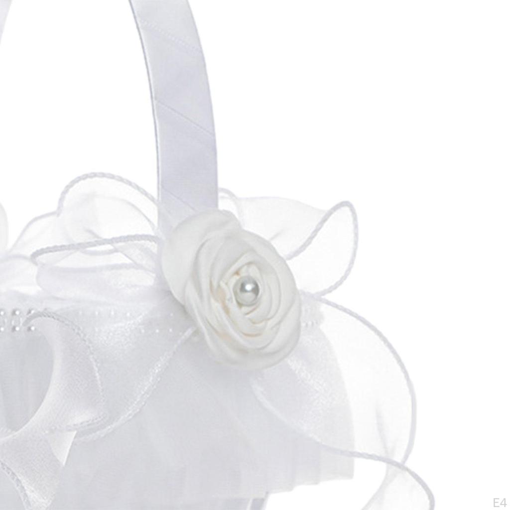 Elegant Satin Flower Basket for Wedding Ceremony