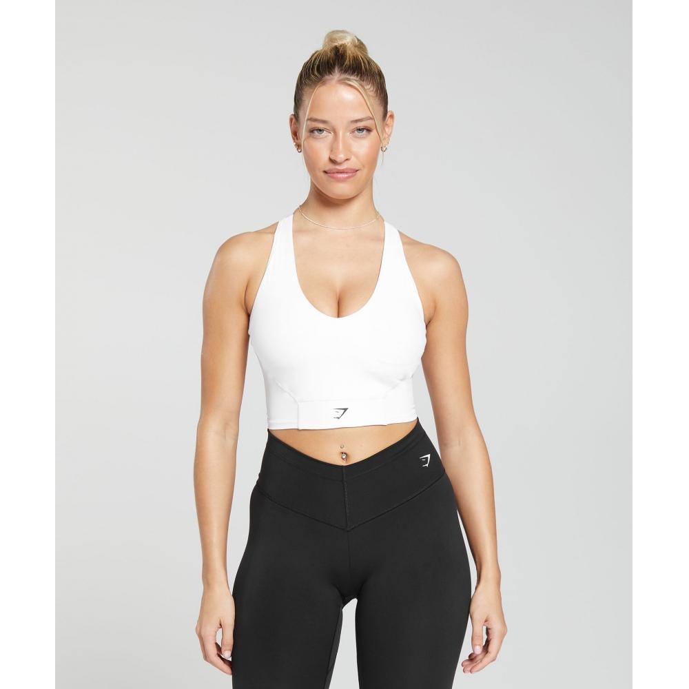 

GYMSHARK Crop Mesh Tank White B7A4K WB57 S