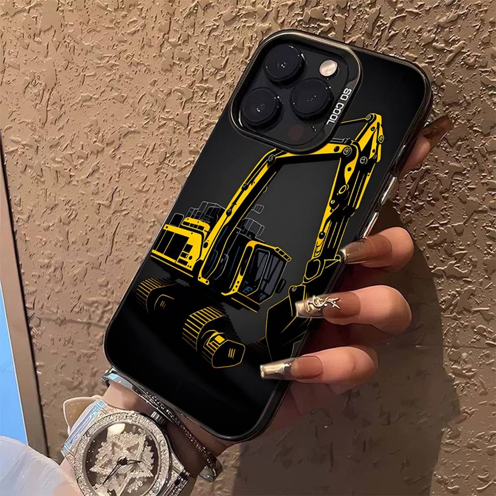 Excavator mechanical Phone Case For iPhone 17 16 15 14 13 12 11 Pro Max Plus Pro Colorful Shell