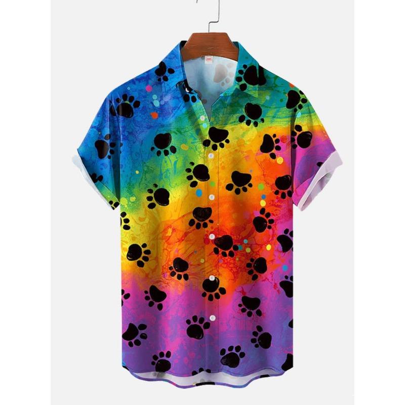 Men'S Cute Cat Printed Casual Shirt Daily Wear 3D Printing Classic Short Sleeve Fashion Hawaiian Shirts For Women Hrajuku