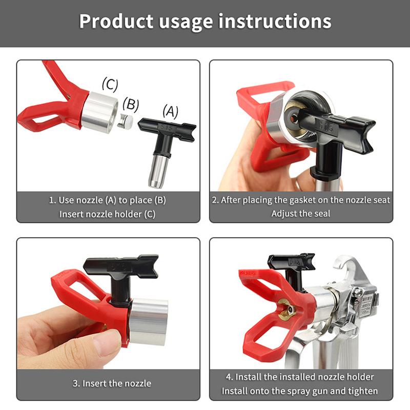 Airless Spray Nozzle Reversible Durable Tip Leak Free Easy to Clean for Home and Garden Outdoor Painting Projects