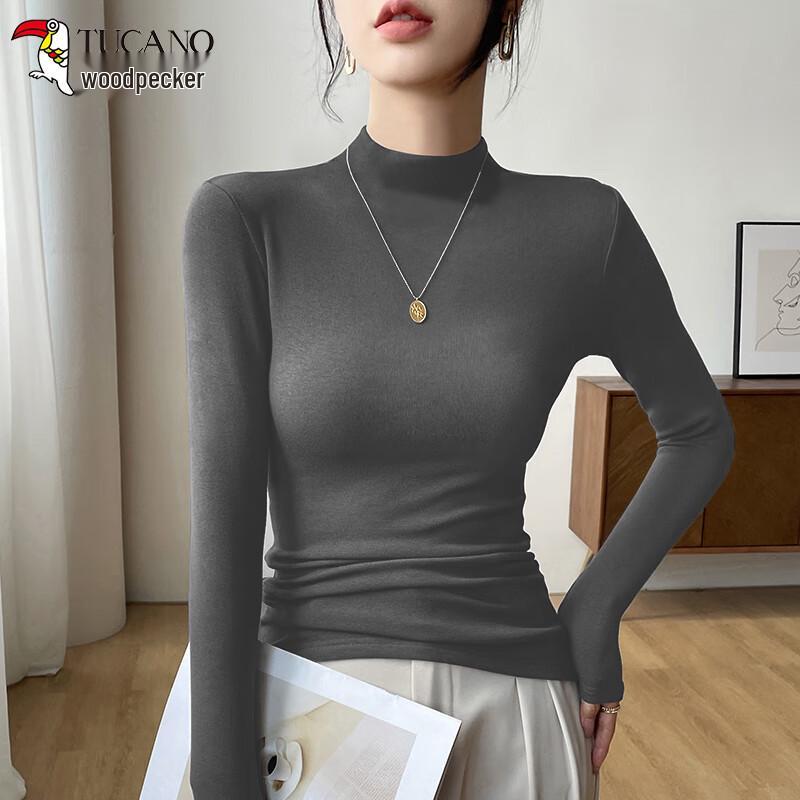 Woodpecker Women s Mock Neck Fleece Thermal Top 2XL