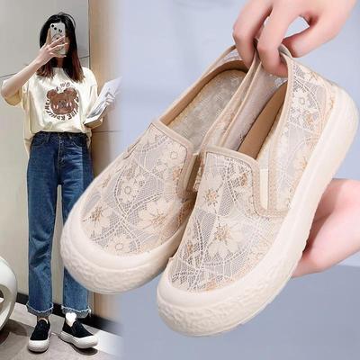 Women's Shoes All-match Summer Mesh Shoes Breathable Cloth Shoes Women's Slip-on Soft Bottom Non-slip Casual Shoes