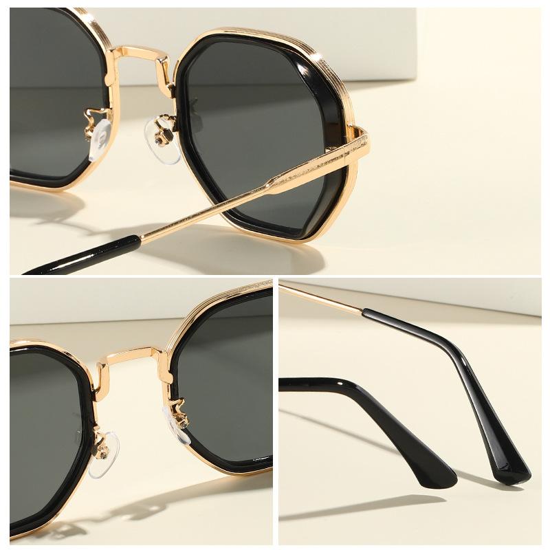Exclusive for new steampunk sunglasses men's high sense European and American metal polygon trend cross