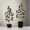 Crystal Sculpture Colored Grape Vine Metal Handicraft Artificial Plant Sculpture Metal Figurine Home Decoration Accessories