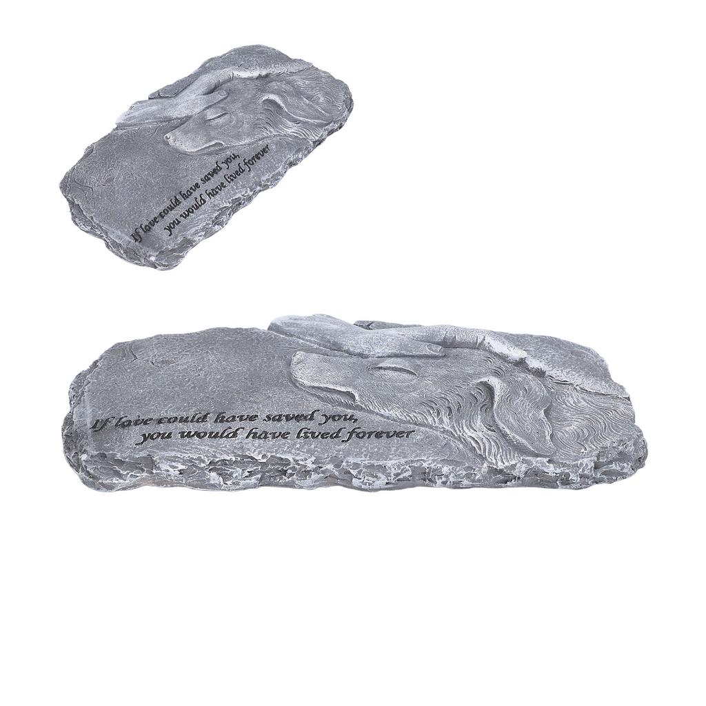 Pet Memorial Stone Garden Memorial Tombstone Resin Dog Cat Gravestone for Lawn Decoration
